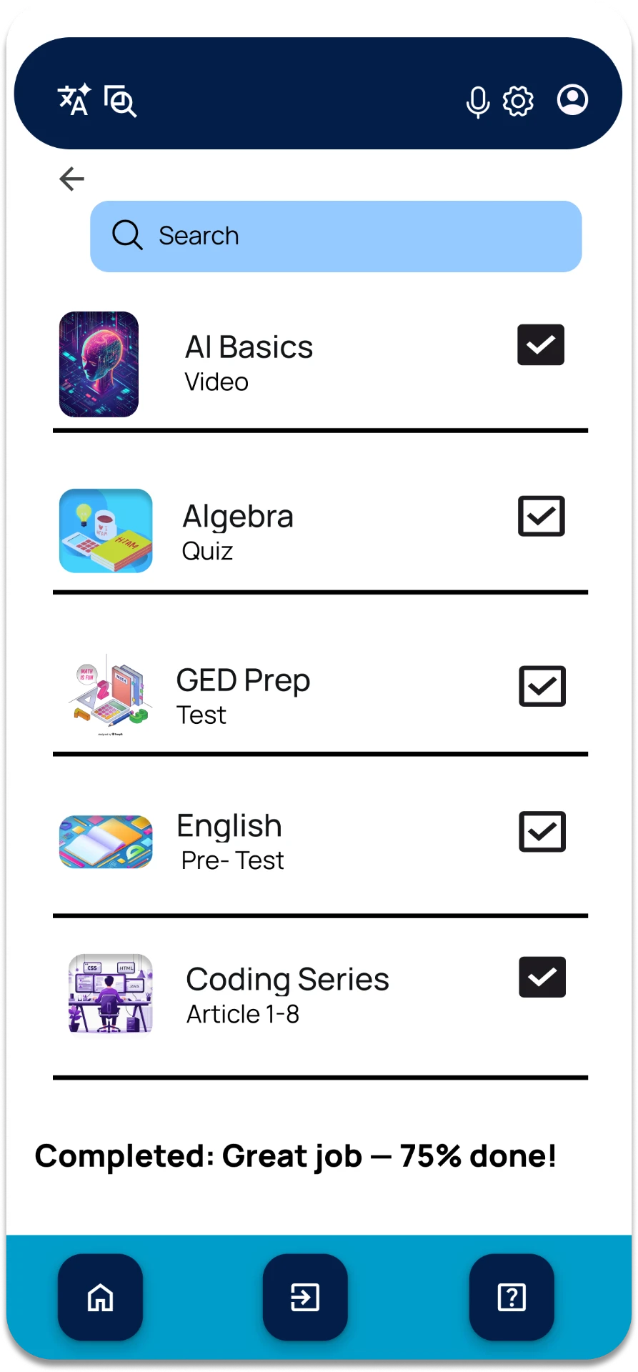 Offline Downloads — AI Basics, Algebra, GED Prep, English, Coding Series