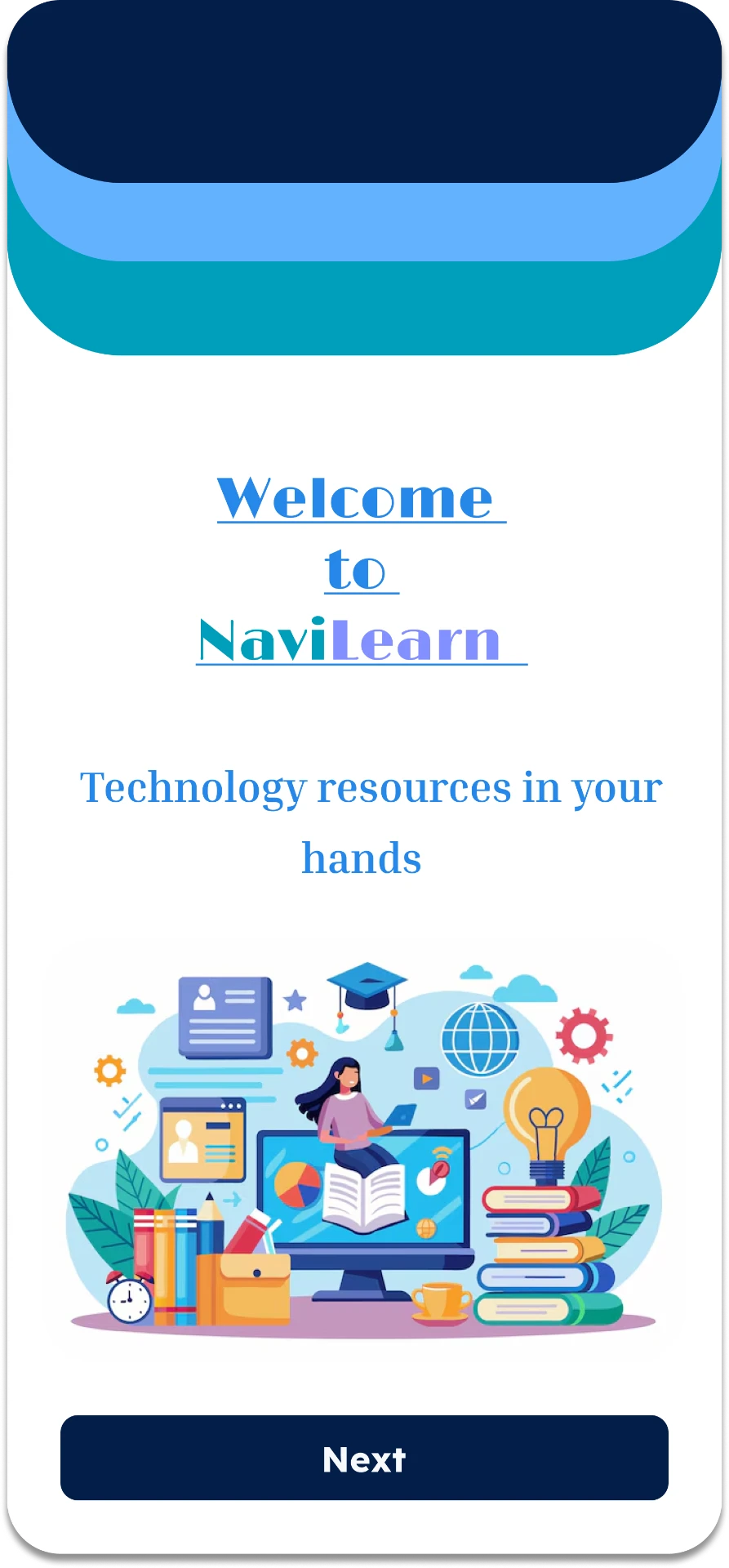 Onboarding — Welcome to NaviLearn screen