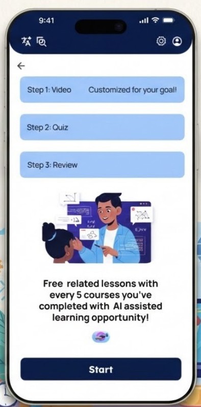 NaviLearn onboarding goal screen