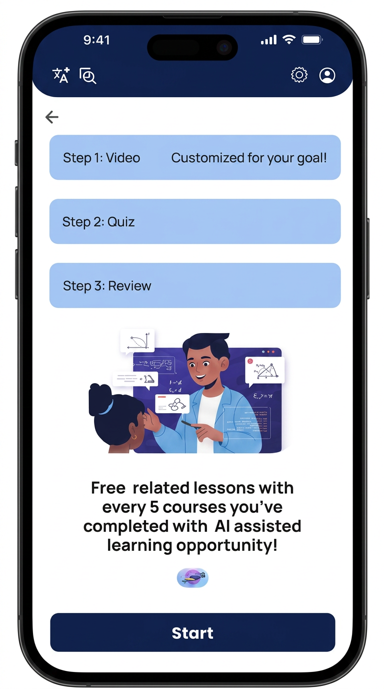 NaviLearn onboarding goal screen