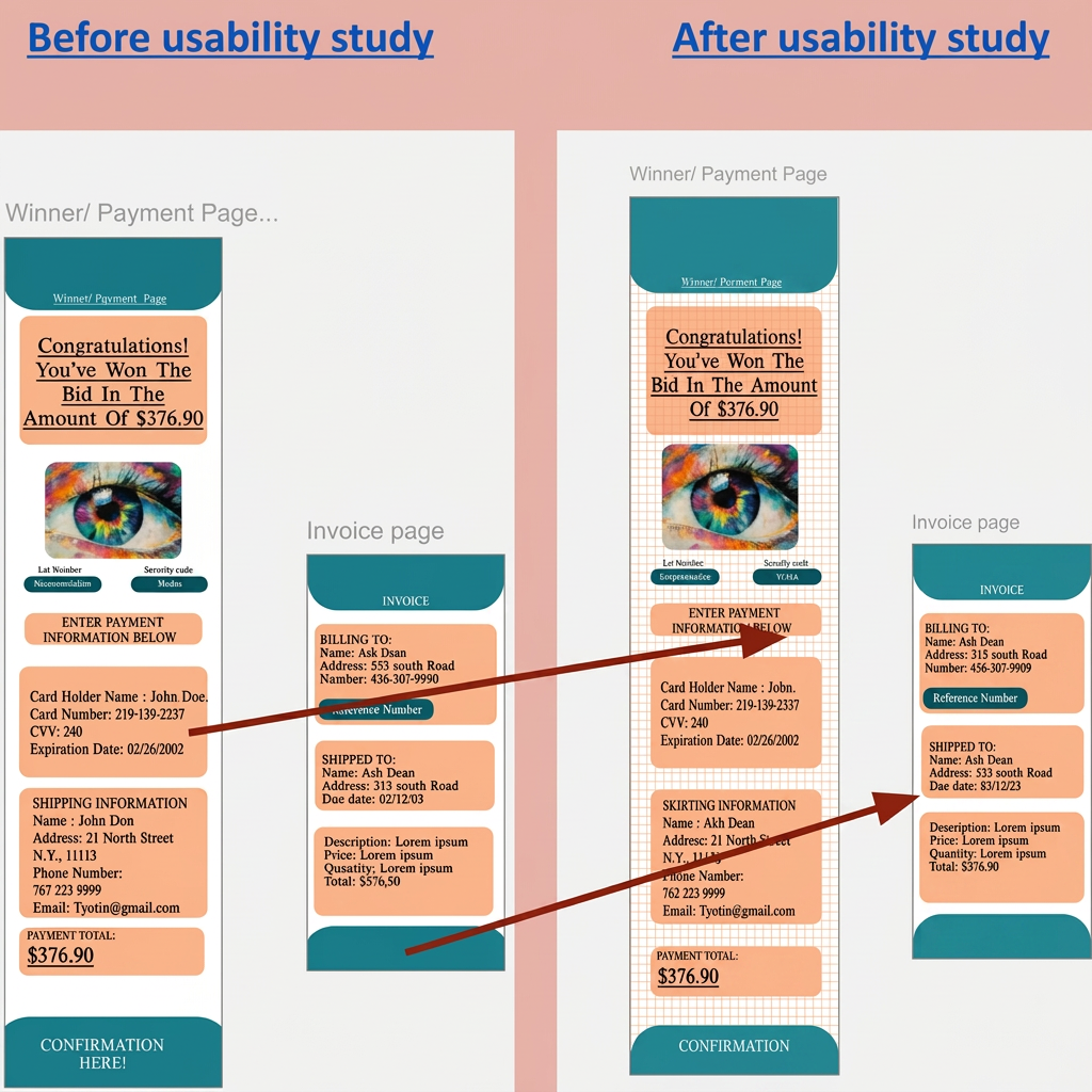 Before and after usability study — grid alignment improvements